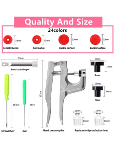 Kit de Broches FQTANJU 1440 Pcs T5 con Alicates y Clips 2