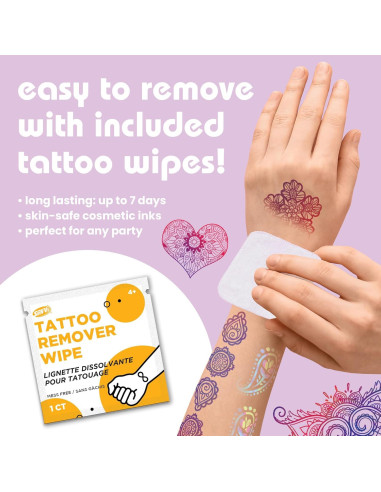 Tatuajes Temporales de Henna Savvi - 25 Diseños Seguros para Piel