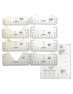 Reglas de Alineación para Camisetas WQHLONGBO - 9 PCS PVC