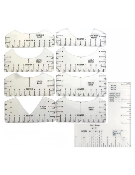 Reglas de Alineación para Camisetas WQHLONGBO - 9 PCS PVC Reglas de Alineación para Camisetas WQHLONGBO - 9 PCS PVC