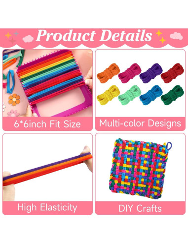 Kit de Manualidades ZOIIWA 600 Piezas Bucles de Telar Multicolor