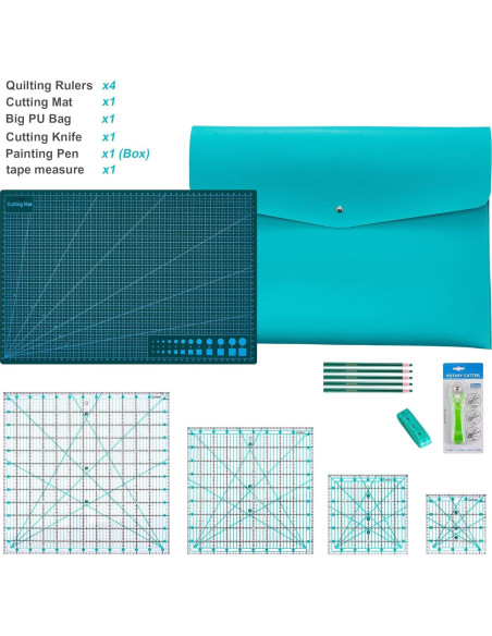 Juego de Reglas de Acolchado Acrílicas Zovbrei 4 Piezas Juego de Reglas de Acolchado Acrílicas Zovbrei 4 Piezas