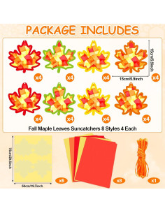 Kit de Manualidades de Otoño 32 Piezas Hoja de Arce Gisgfim 2