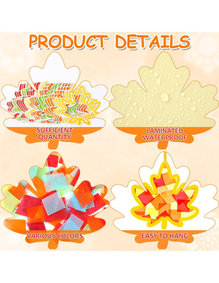 Kit de Manualidades de Otoño 32 Piezas Hoja de Arce Gisgfim