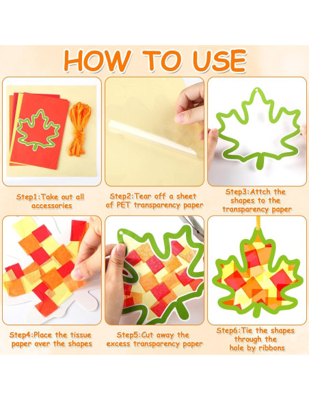 Kit de Manualidades de Otoño 32 Piezas Hoja de Arce Gisgfim