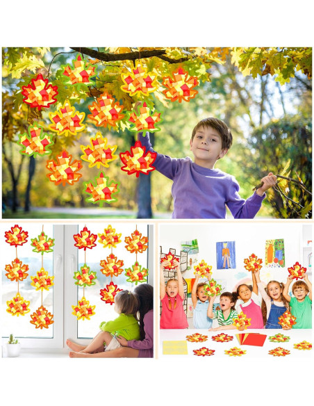 Kit de Manualidades de Otoño 32 Piezas Hoja de Arce Gisgfim
