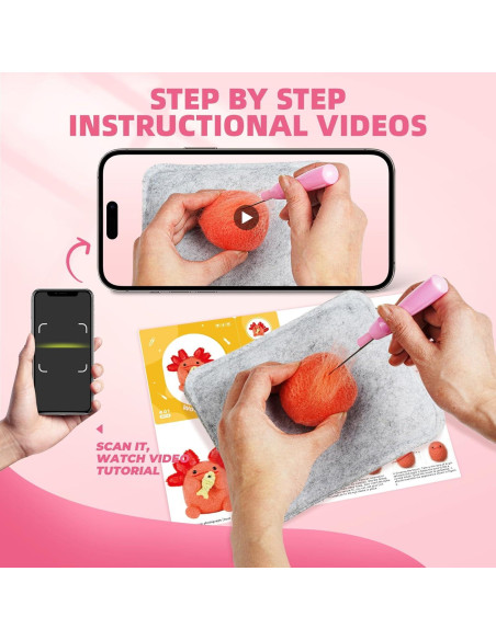 Kit de Fieltro con Agujas MOREJMTT 6 PCS para Principiantes