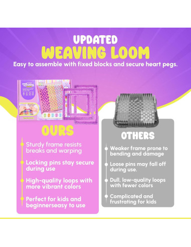 Kit de Telar KITHAVEN para Niños y Adultos - Manualidades DIY