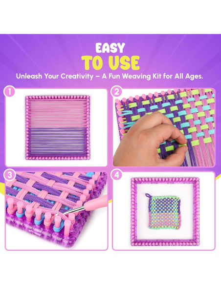 Kit de Telar KITHAVEN para Niños y Adultos - Manualidades DIY