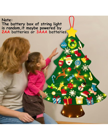 Juego de Árbol de Navidad de Fieltro JollyLife 95x70cm + Calendario de Adviento