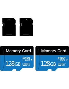 Paquete 2 Tarjetas Micro SD 128GB Teydun Clase 10 Azul 2