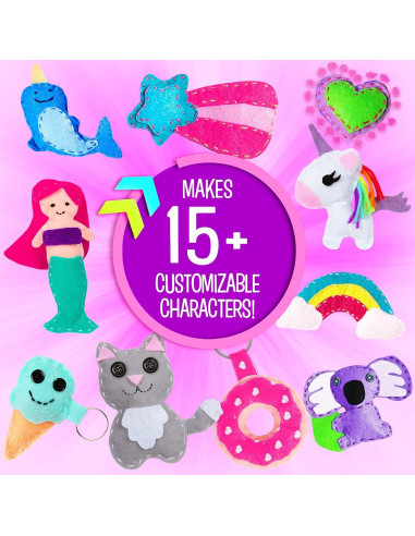 Kit de Costura de Fieltro Creative Kids - 15 Personajes para Niños 8+