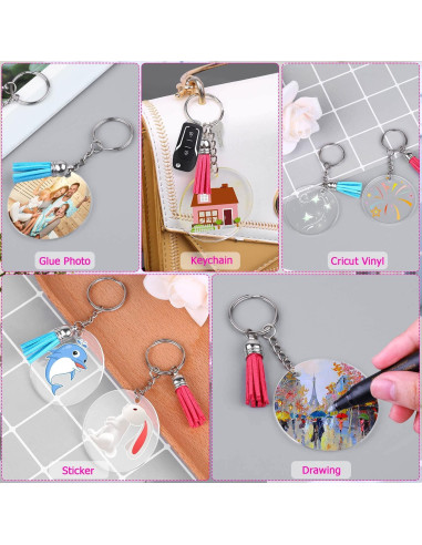 Kit de Llaveros en Blanco de Acrílico Shynek - 20 Piezas