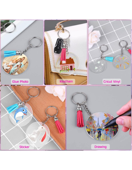 Kit de Llaveros en Blanco de Acrílico Shynek - 20 Piezas