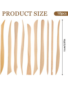 Juego de 10 Herramientas de Modelado de Arcilla JIYIN 15 cm 2