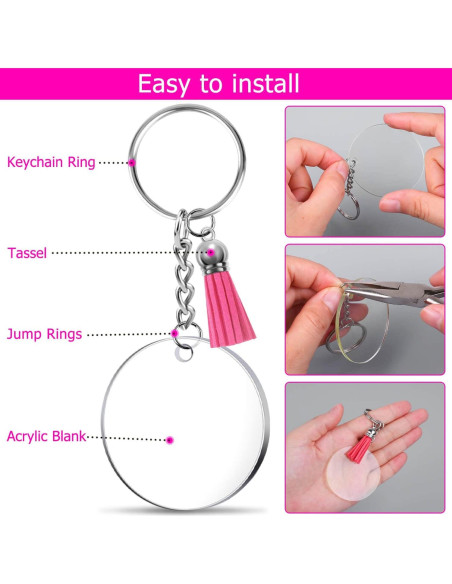 Kit de Llaveros en Blanco de Acrílico Shynek - 20 Piezas