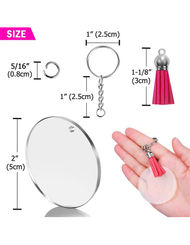 Kit de Llaveros en Blanco de Acrílico Shynek - 20 Piezas