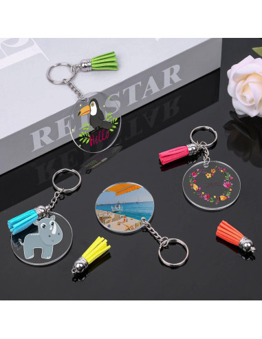 Kit de Llaveros en Blanco de Acrílico Shynek - 20 Piezas