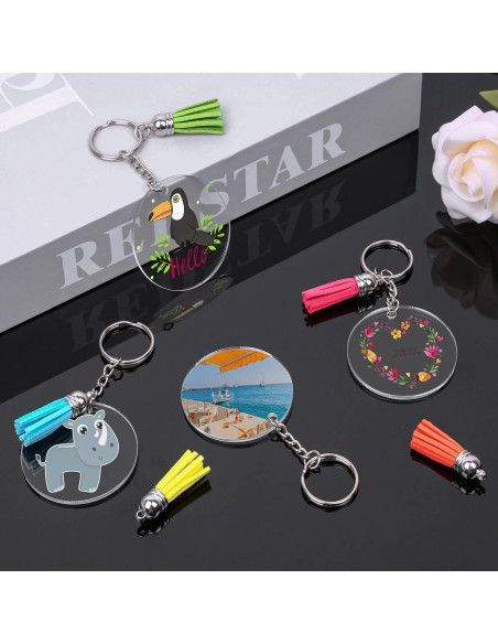 Kit de Llaveros en Blanco de Acrílico Shynek - 20 Piezas