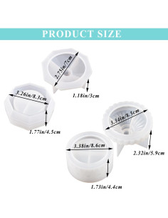 Set de 2 Moldes de Silicona para Joyería Heogacinlia 2