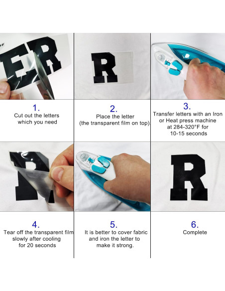 184 Piezas Letras Transferencia de Calor Yiootop DIY Colorido