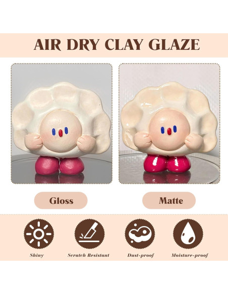 Kit de Arcilla de Polímero Krbnk 120ml Barniz Brillante y 29 Piezas