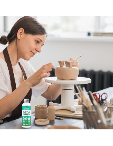 Kit de Arcilla de Polímero Krbnk 120ml Barniz Brillante y 29 Piezas