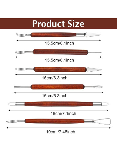 Juego de 6 Herramientas de Escultura en Arcilla Eldraqth