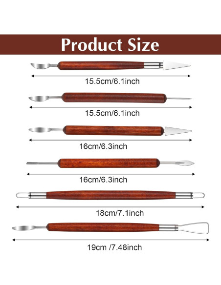 Juego de 6 Herramientas de Escultura en Arcilla Eldraqth