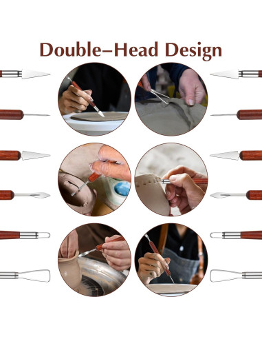 Juego de 6 Herramientas de Escultura en Arcilla Eldraqth