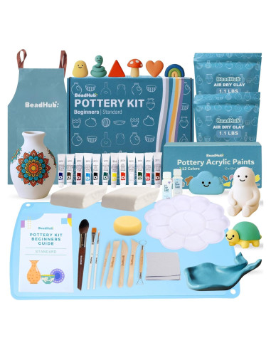 Kit de Cerámica BeadHub 1Kg Arcilla Secado al Aire Adultos