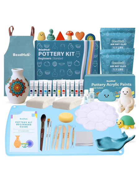 Kit de Cerámica BeadHub 1Kg Arcilla Secado al Aire Adultos