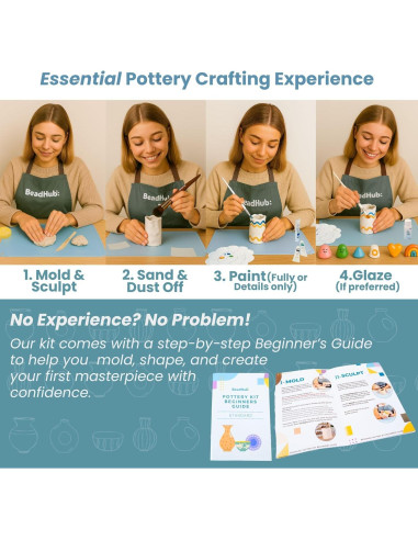 Kit de Cerámica BeadHub 1Kg Arcilla Secado al Aire Adultos