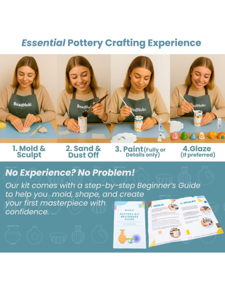 Kit de Cerámica BeadHub 1Kg Arcilla Secado al Aire Adultos