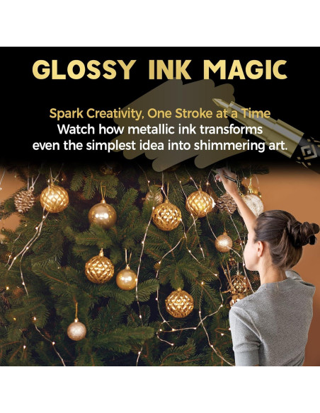 Marcadores de pintura cromada dorada Pagather - 3 piezas 0.7mm