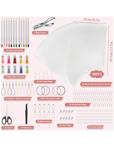 Kit de Manualidades de Plástico Encogible Thrilez 250 Piezas