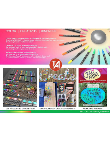 Marcadores de Pintura Acrílica TOOLI-ART 22 Colores Verdes 3mm