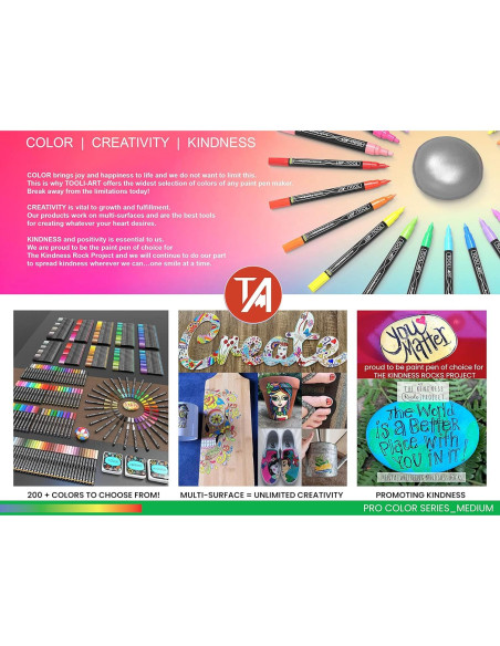 Marcadores de Pintura Acrílica TOOLI-ART 22 Colores Verdes 3mm