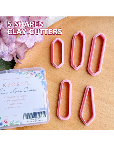 Cortadores de Arcilla de Polímero Keoker - 5 Piezas Florales