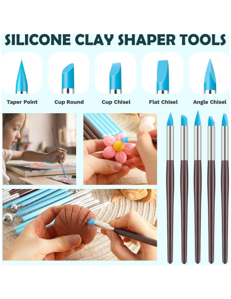 Kit de Herramientas de Escultura de Arcilla Thyrflen 18PCS