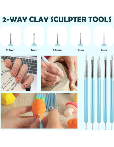Kit de Herramientas de Escultura de Arcilla Thyrflen 18PCS