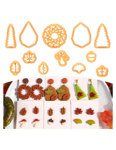 Cortadores de Arcilla Polimérica Puocaon - 12 Piezas Otoño Cortadores de Arcilla Polimérica Puocaon - 12 Piezas Otoño