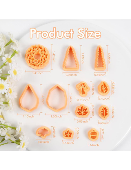Cortadores de Arcilla Polimérica Puocaon - 12 Piezas Otoño Cortadores de Arcilla Polimérica Puocaon - 12 Piezas Otoño