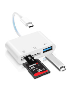 Lector de Tarjetas SD USB C MTIQHS para iPhone 15/16, 3-en-1
