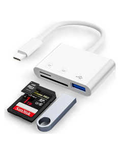 Lector de Tarjetas SD USB C Groodo 3 en 1 para iPhone y Mac