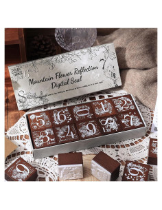 Juego de Sellos de Madera SIBLYMONA - 8 Piezas Fases Lunares