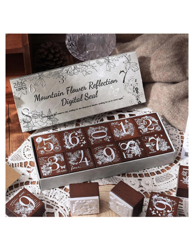 Juego de Sellos de Madera SIBLYMONA - 8 Piezas Fases Lunares