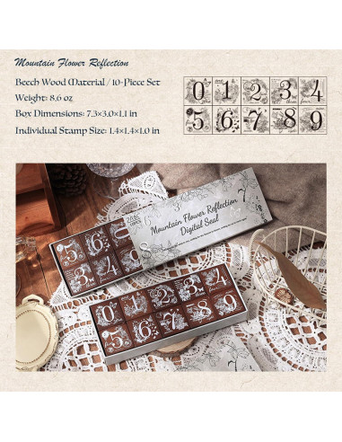 Juego de Sellos de Madera SIBLYMONA - 8 Piezas Fases Lunares