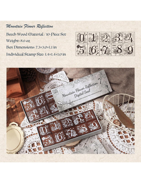 Juego de Sellos de Madera SIBLYMONA - 8 Piezas Fases Lunares