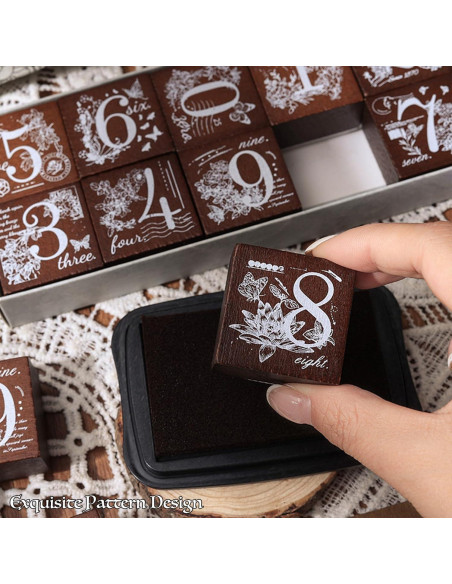 Juego de Sellos de Madera SIBLYMONA - 8 Piezas Fases Lunares